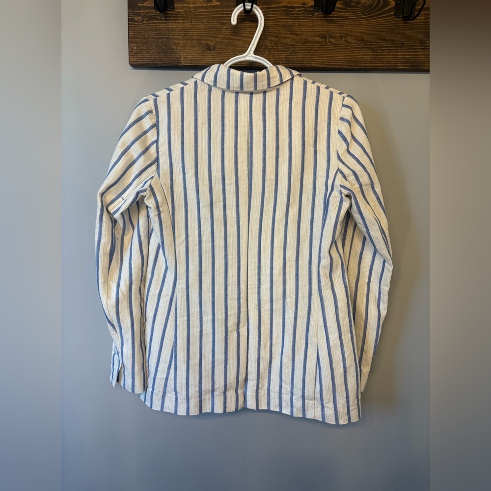 Black Tape Blue and White Striped Blazer size XS - Picture 6 of 8